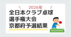 2026年 全日本クラブ卓球選手権大会 京都府予選結果