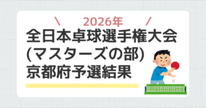 2026年全日本卓球選手権大会（マスターズの部）京都府予選結果